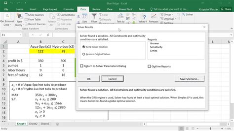 sensitivity analysis excel solver