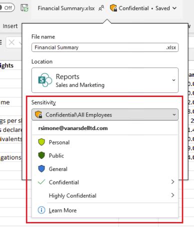 Sensitivity Labels In Microsoft Word