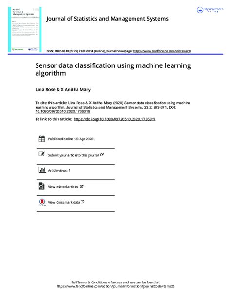 Sensor Data Classification Algorithm