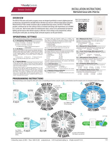 sensor switch occupancy sensor programming instructions