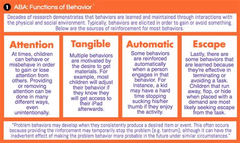 sensory function of behavior examples