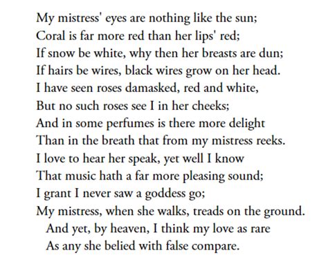 sensory images in sonnet 130