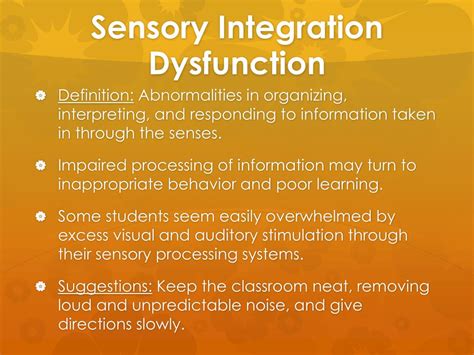 Sensory Integration Dysfunction Definition