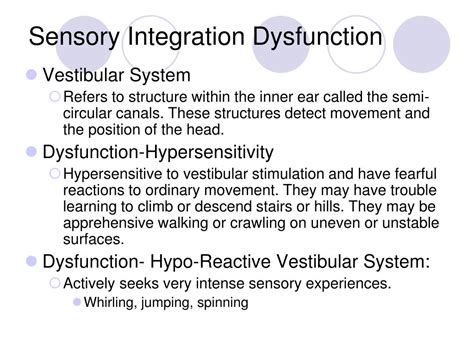 Sensory Integration Dysfunction Icd 10 Code