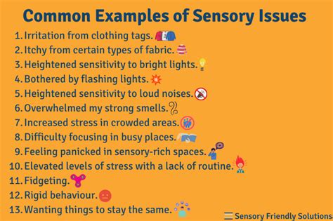 sensory problems examples