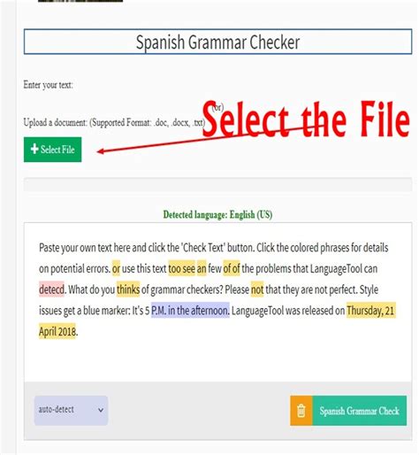 sentence checker in spanish