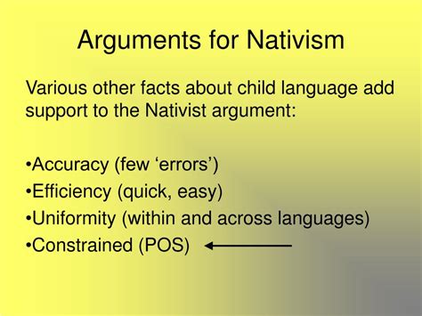 sentence for nativism
