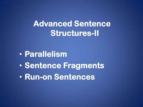 sentence structure advanced