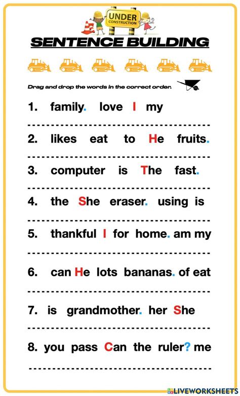 sentence structure interactive exercises