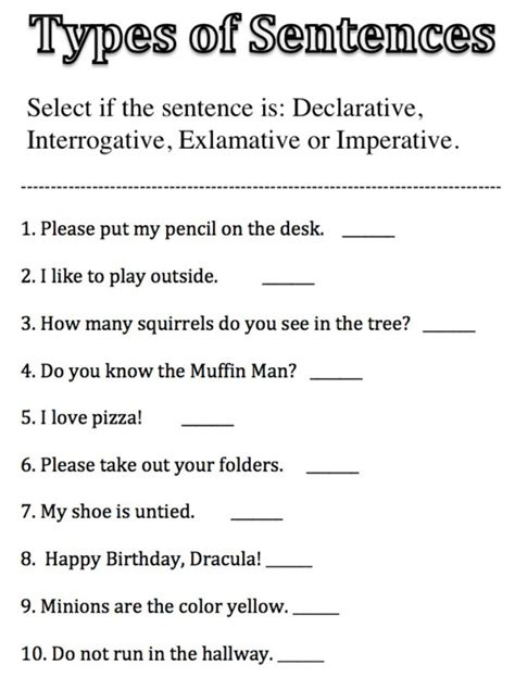 sentence structure questions and answers pdf