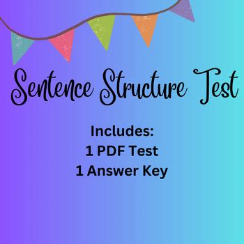 Sentence Structure Test With Answers Pdf