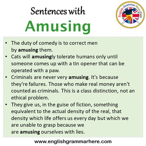 sentence using amusing