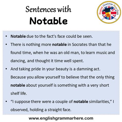 sentence using notable