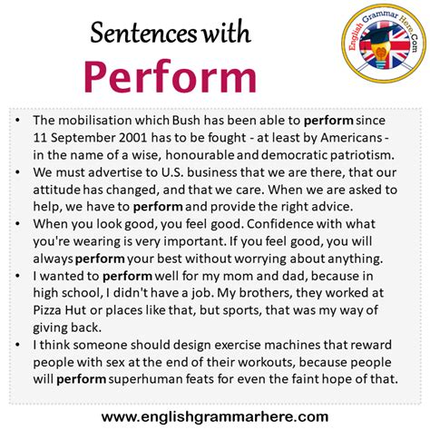 sentence using perform