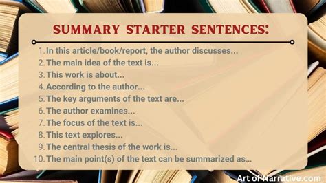 sentence using summary