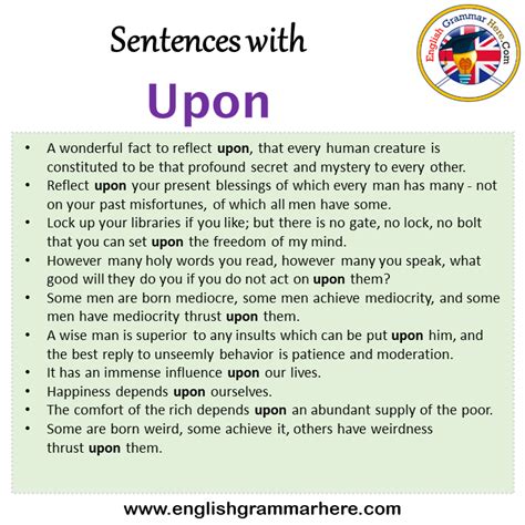 sentence using upon example
