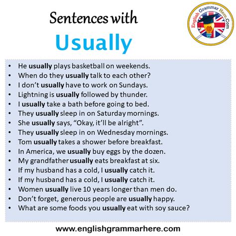 sentence using usually example