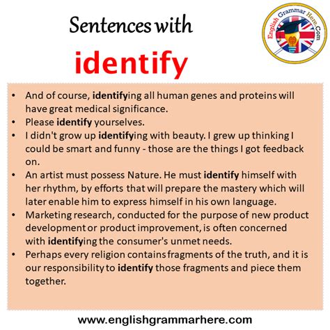 sentence with identify example