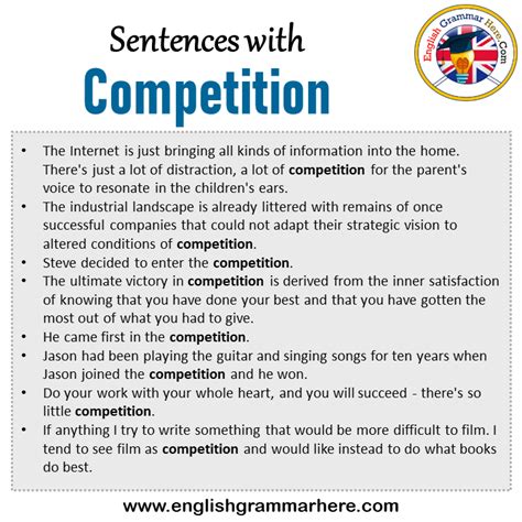 sentence with the word competition