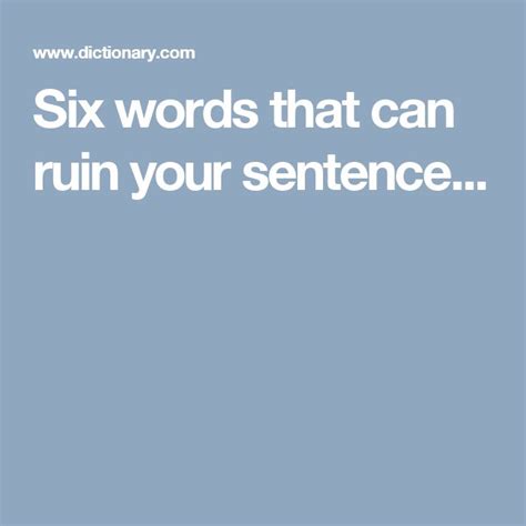 sentence with the word ruin