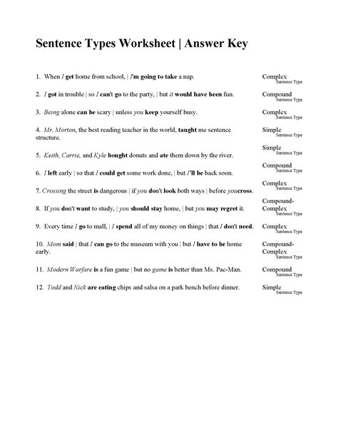 sentences exercises for class 4 with answers