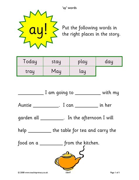 sentences with ay sound