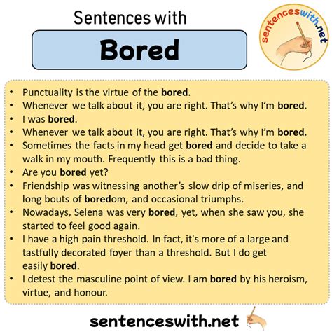 sentences with the word bored