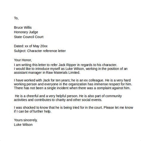 sentencing letter to judge examples