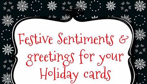 Sentiments For Christmas Cards And Greetings Card Sayings