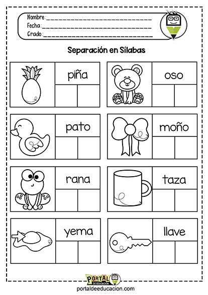 Separação de sílabas 4º ano