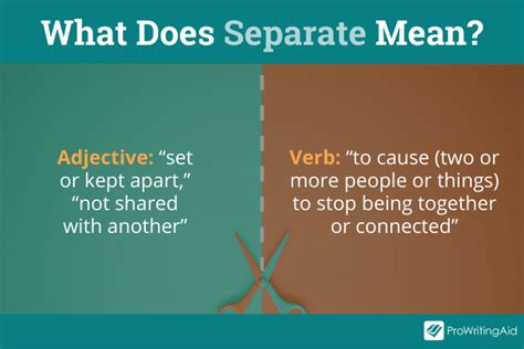 separate meaning in english with example