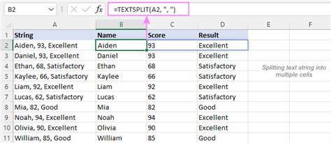 separate text values in excel