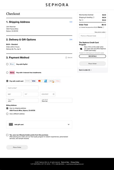 sephora online bill pay