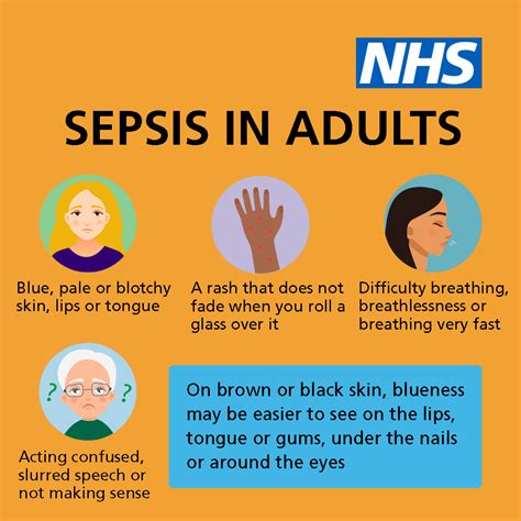 sepsis symptoms in adults nhs