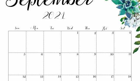 September 2021 Calendar With Holidays Printable