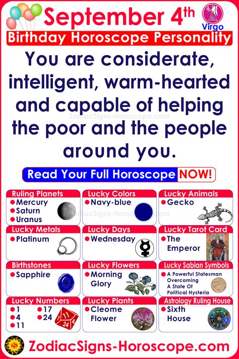 September 4th Horoscope