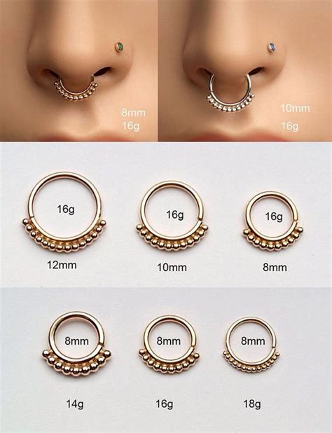 Rose Gold 316L Surgical Steel Hinged Septum Clicker Choose Your Size 14G