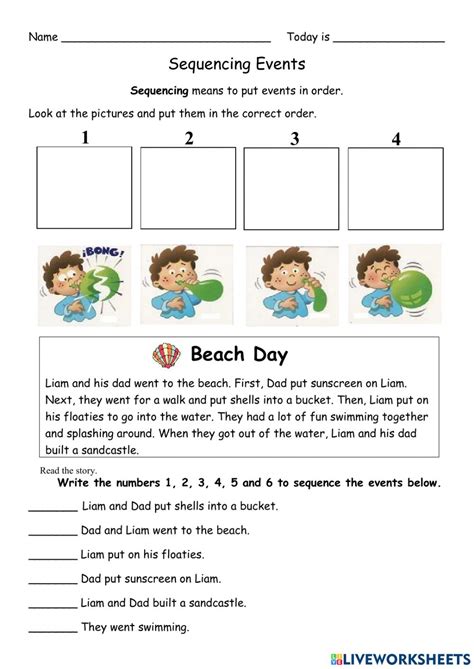 sequence of events worksheets