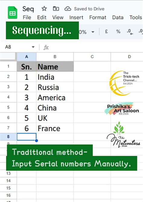 Sequencing Numbers In Excel
