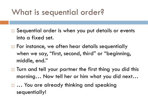 sequential order example