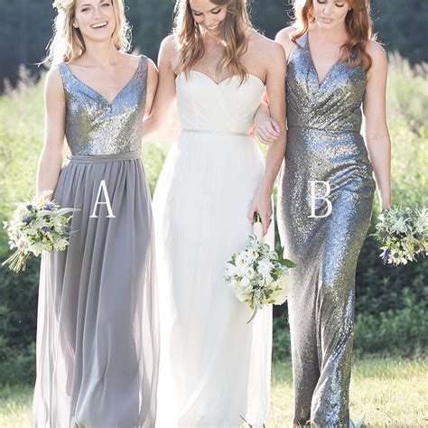 Sequin Bridesmaid Dresses Gray