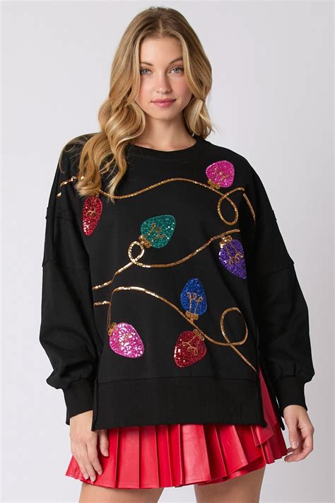 Sequin Christmas Light Sweater