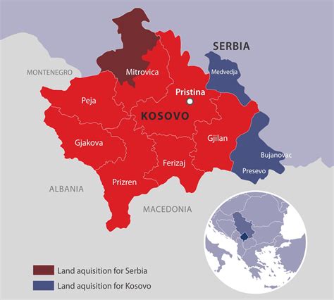 serbia and kosovo on map