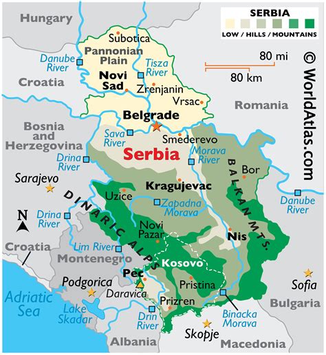 Serbia political map