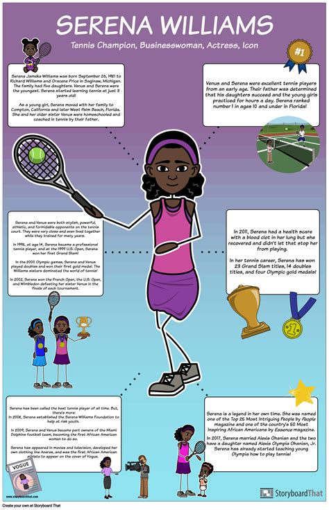 serena williams biography for kids