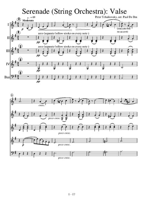 Serenade For Strings Tchaikovsky Imslp