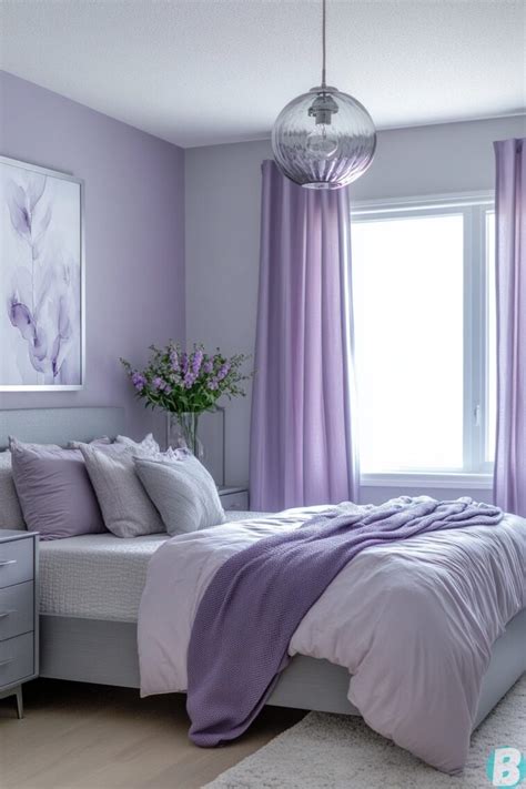 Serene Grey and Lavender Bedroom
