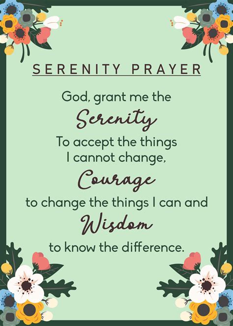 serenity prayer printable pdf