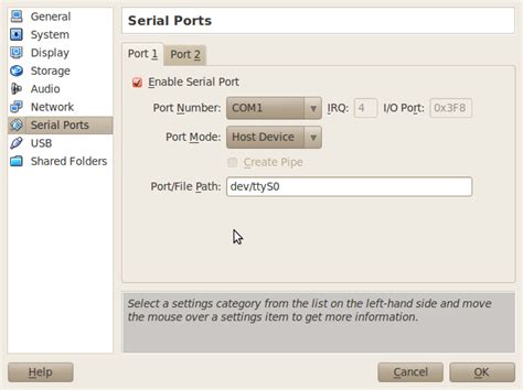 Serial Port Not Working In Virtualbox