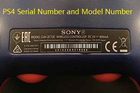Ps4 controller Model Serial Number sticker